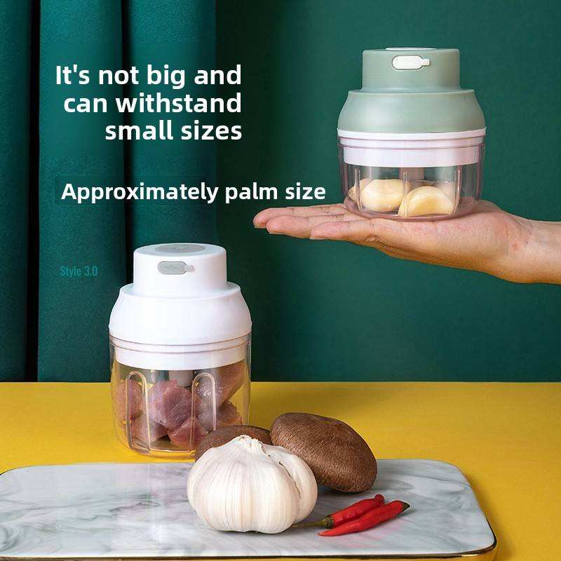 Electric Small Food Chopper, Mini Wireless Portable Garlic Grinder,USB Rechargeable Food Chopper for Vegetable/Meat/Small Food Processor