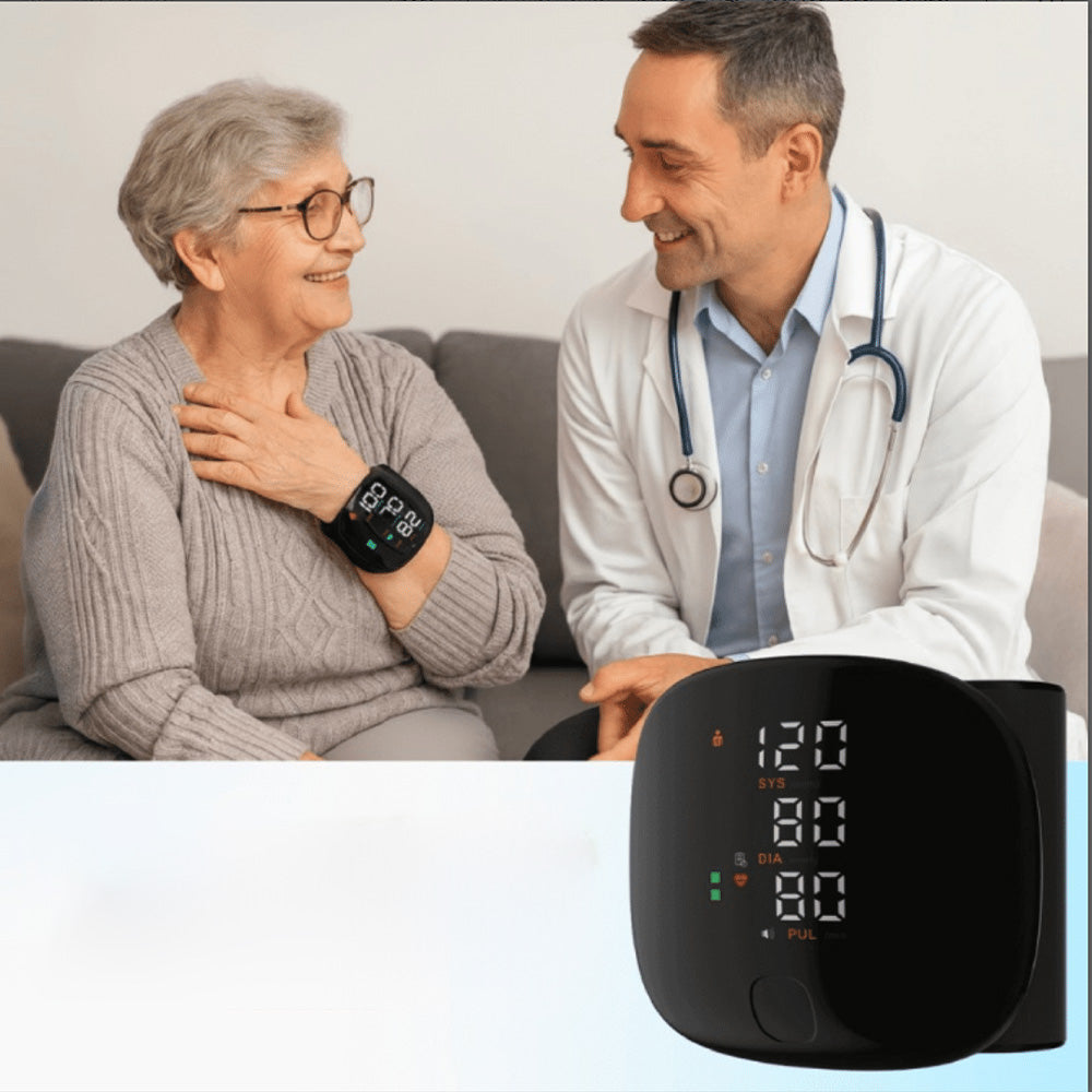 Portable Wrist Blood Pressure Meter Home Health Care BP Monitor