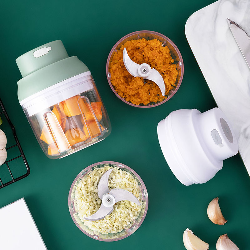 Electric Small Food Chopper, Mini Wireless Portable Garlic Grinder,USB Rechargeable Food Chopper for Vegetable/Meat/Small Food Processor