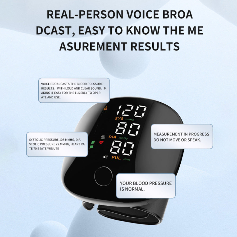 Portable Wrist Blood Pressure Meter Home Health Care BP Monitor