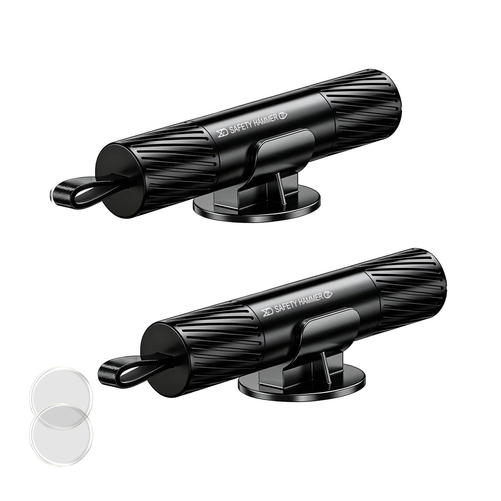 2 Pack 2026 Upgraded Safety Hammer,Safe Hammer Glass Breaker Under Water,Seatbelt Cutter Window Breaker Emergency Escape Tool,Seat Belt Cutter and Glass Breaker for Cars,Gift of test glass