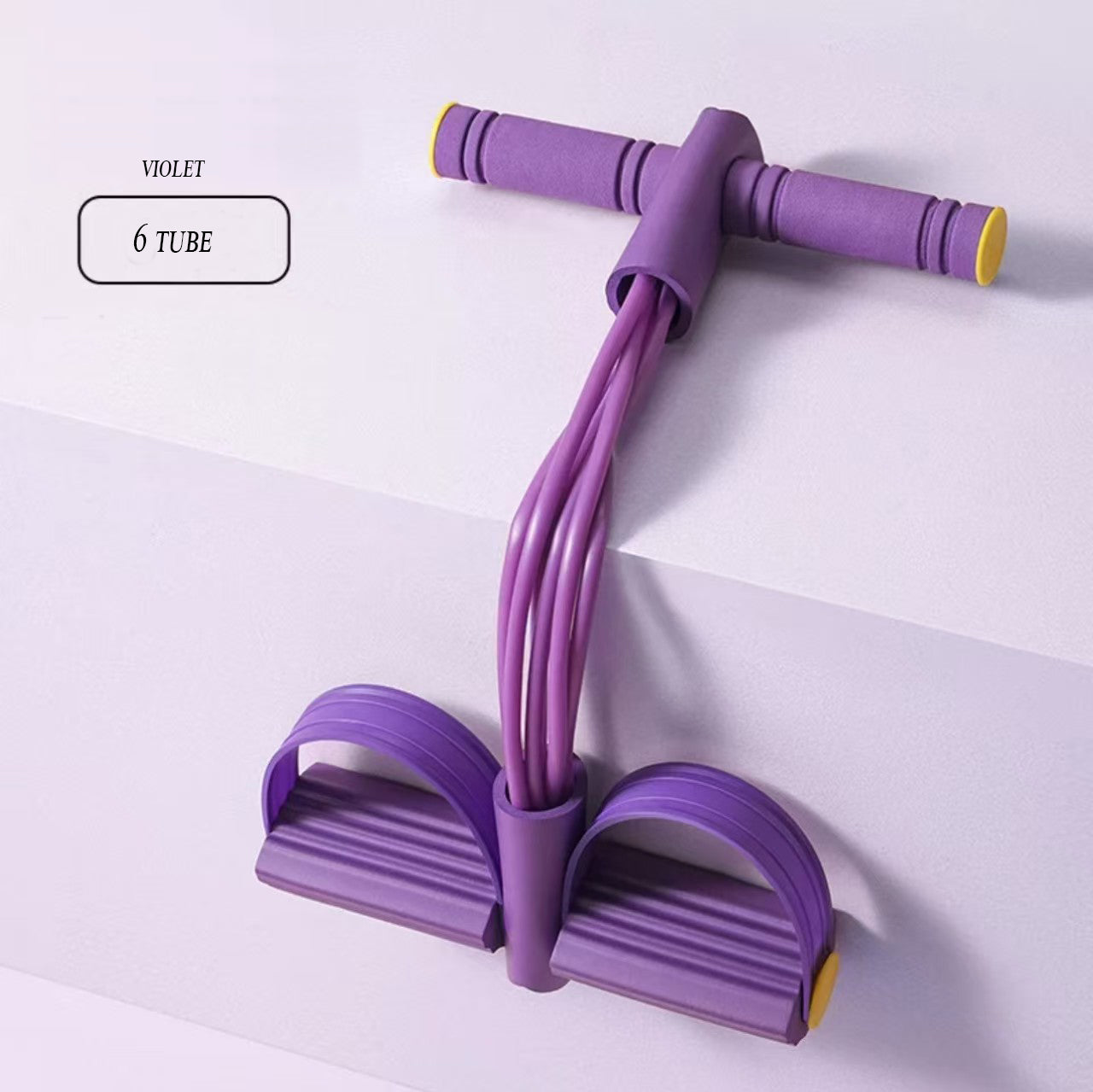 4 tube/6 tube/8 tube Resistance Band with Pedal - Elastic Sport Home Fitness Elastic Stretcher with Non-Slip Handles for Abdominal and Full Workout