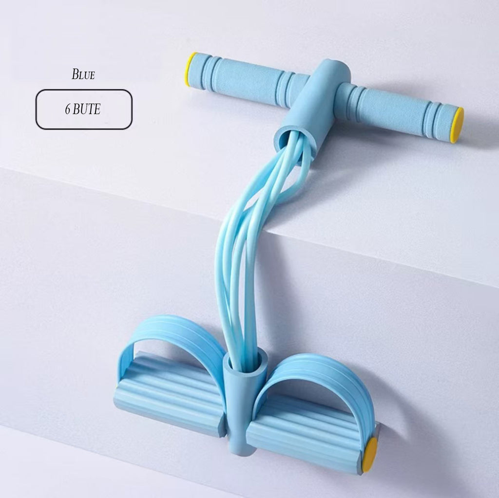 4 tube/6 tube/8 tube Resistance Band with Pedal - Elastic Sport Home Fitness Elastic Stretcher with Non-Slip Handles for Abdominal and Full Workout