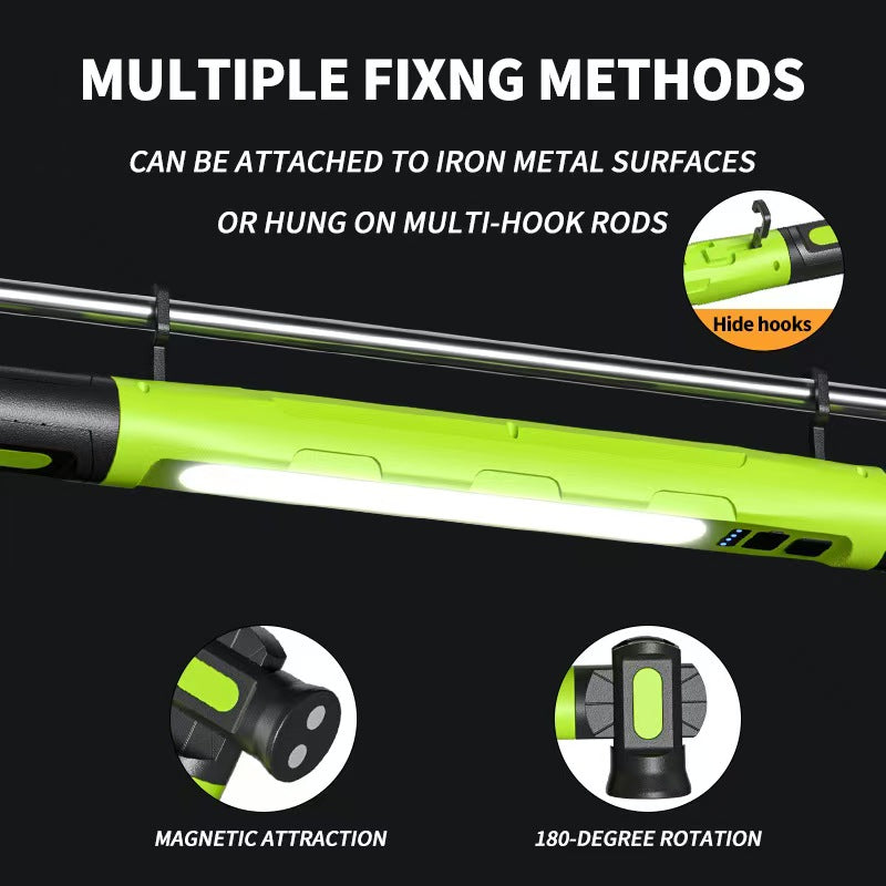 【FathersDayGift】Under Hood Work Light Bar, 3000LM LED Magnetic Light Bar with Hooks, 5200mAh Cordless Rechargeable Hood Light, Single Pack, Ideal for Mechanic, Car Repair & Garage Use