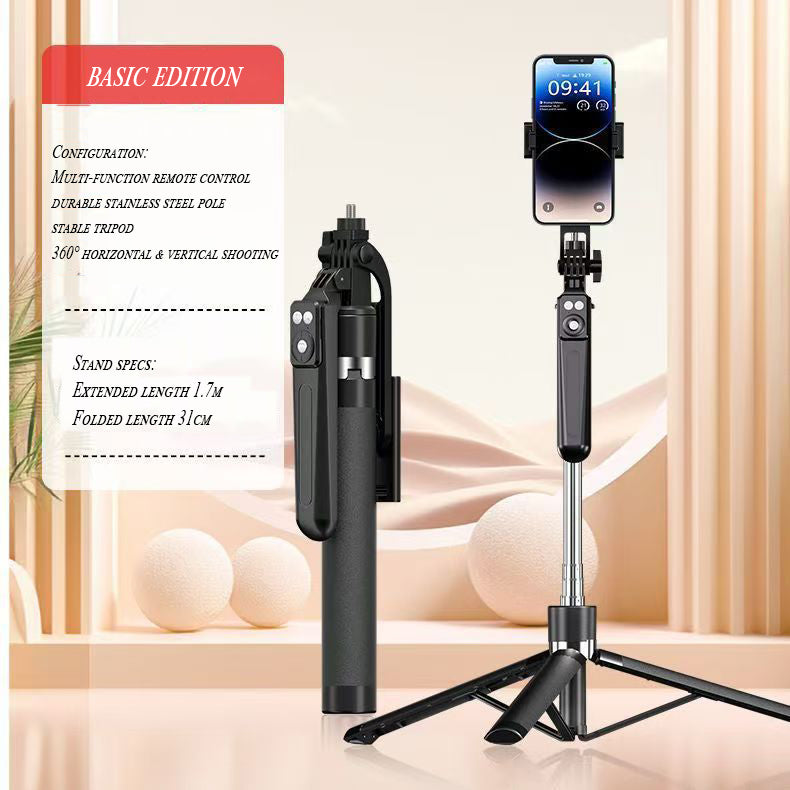 B16 Selfie Stick Tripod with Ring Light 360°Rotation, Dual Fill Lights, Selfie Light，Wireless Remote for iPhone Android phone tripod for Vlog stand content Gifts