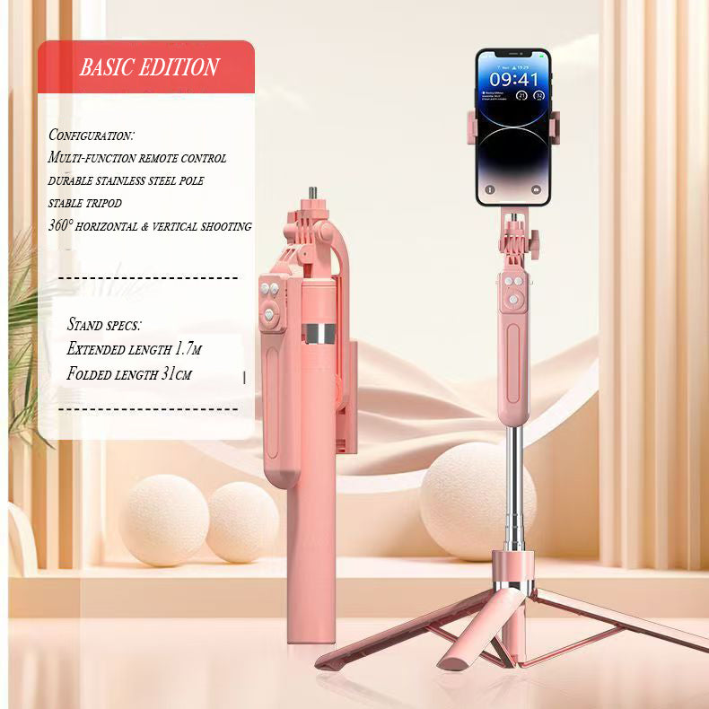 B16 Selfie Stick Tripod with Ring Light 360°Rotation, Dual Fill Lights, Selfie Light，Wireless Remote for iPhone Android phone tripod for Vlog stand content Gifts