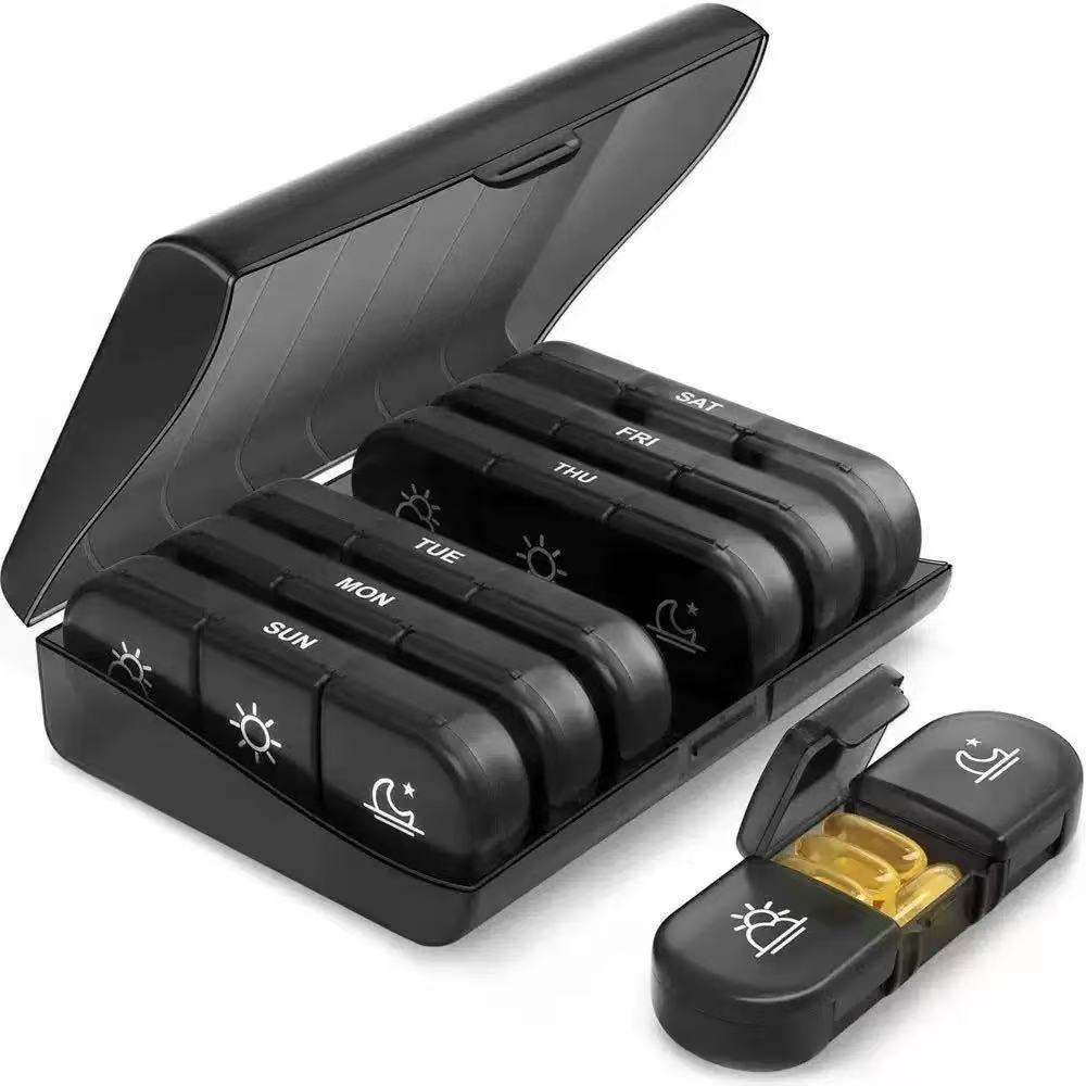 Food-grade material medicine box, 7 days a week, 14 compartments, 28 compartments, convenient medicine storage box