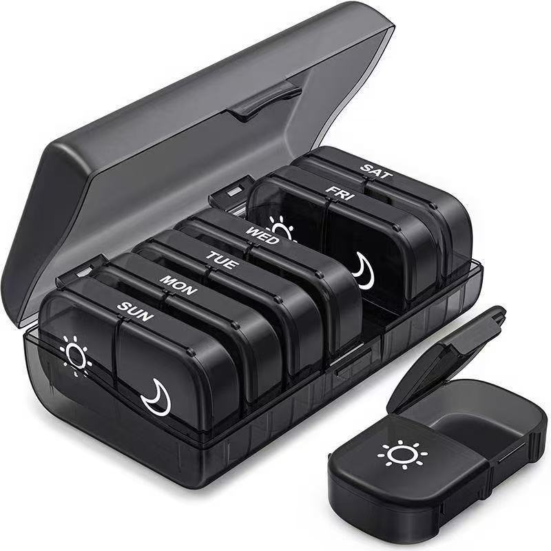 Food-grade material medicine box, 7 days a week, 14 compartments, 28 compartments, convenient medicine storage box
