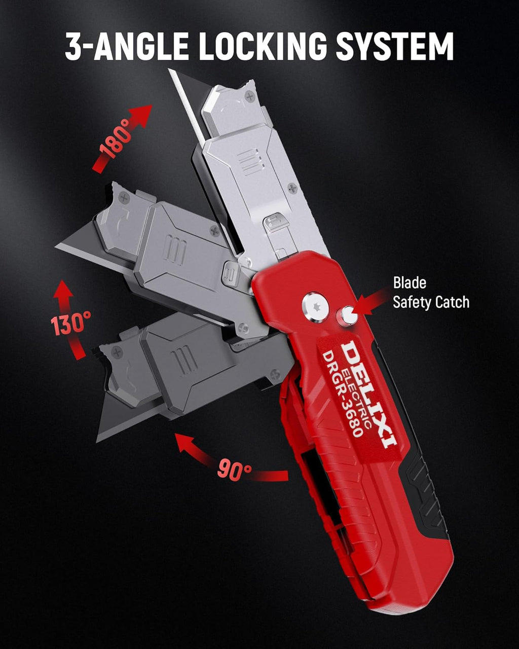 DELIXI 2-in-1 Utility Knife Scraper,Folding Utility Scraper Tool,Heavy-Duty Zinc Alloy Body, SK2 Black Blade Storage & Replacements, Razor Blade Scraper, Cardboard Cutter, EDC Tools and Gadgets for Home, Office fathersdaygift