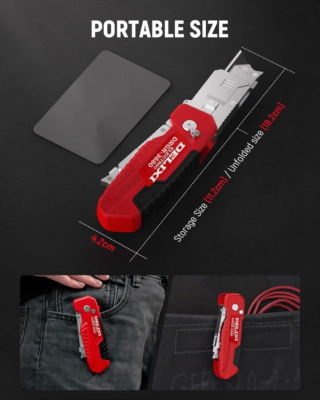 DELIXI 2-in-1 Utility Knife Scraper,Folding Utility Scraper Tool,Heavy-Duty Zinc Alloy Body, SK2 Black Blade Storage & Replacements, Razor Blade Scraper, Cardboard Cutter, EDC Tools and Gadgets for Home, Office fathersdaygift