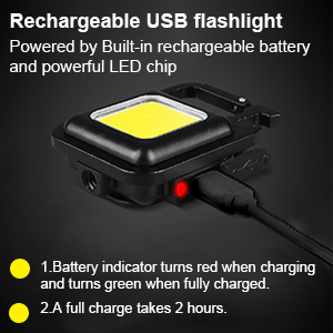 1000 Lumen Mini Torch Keyring Led Super Bright Rechargeable | LED Key Ring Torches Rechargeable Keyring Torch