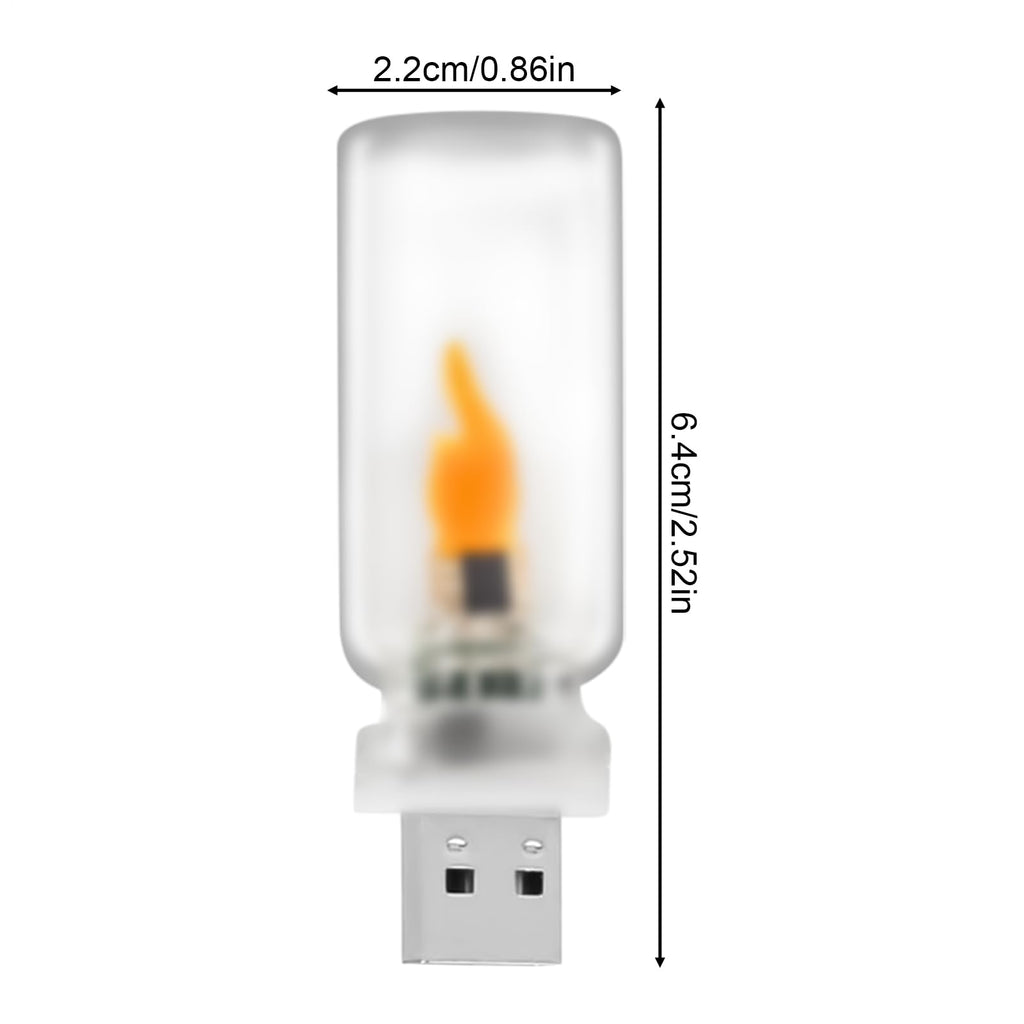 USB Plug-in LED Flame Effect Lamp, Compact Vintage Flameless Lighting for Home Party Bedroom Holiday Outdoor Use