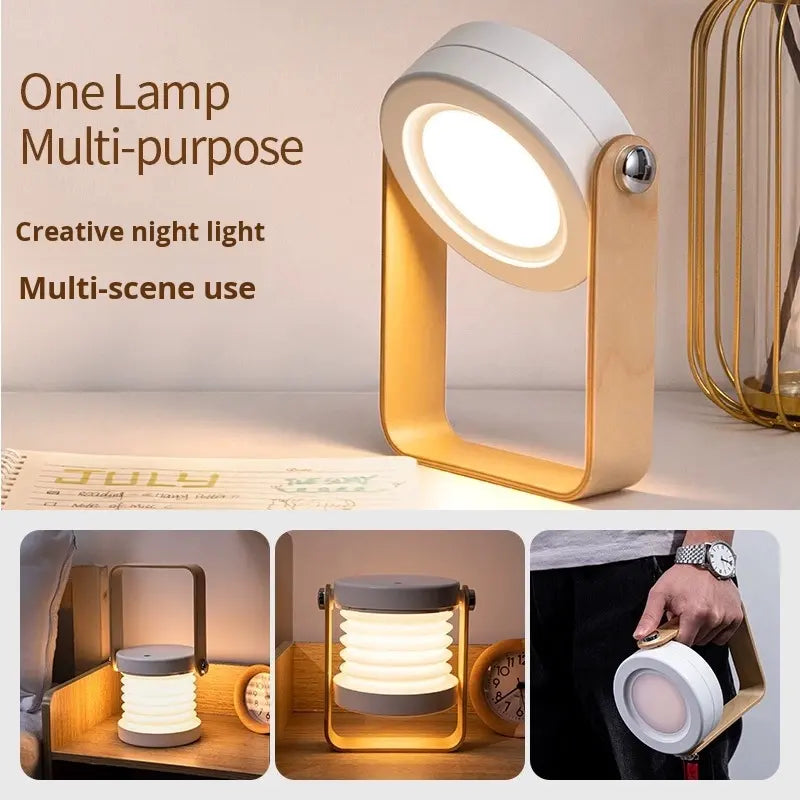 Retro folding desk lamp，Touch lamp, charging night light, reading portable lantern, lamp for home use, Christmas lamp
