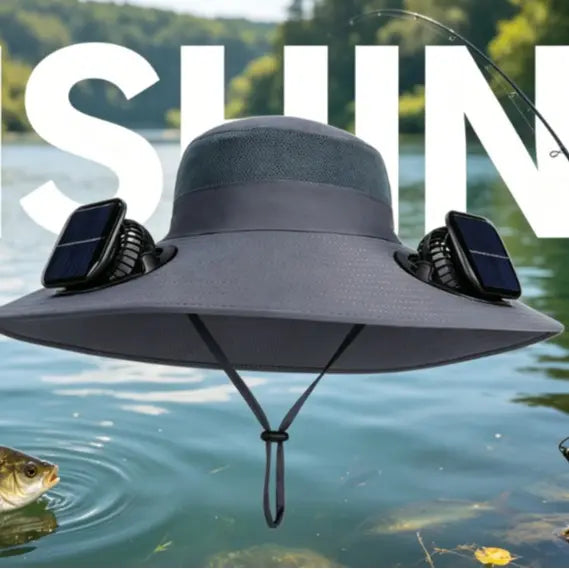 Final 3 Hours: 60%OFF 🔥Solar Fan Hat, Hat with Fans Solar Powered, Outdoor Wide Brim Sun Hats with 2 Fans,