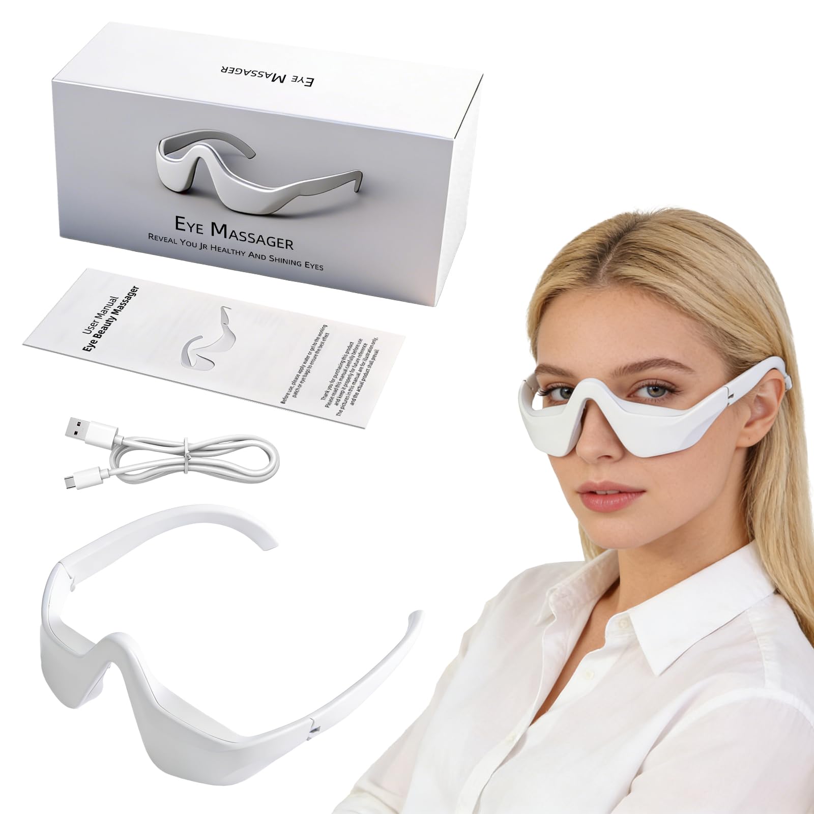 Microcurrent Massage Eye Care Device EMS Eye Red Light Massager - Reduces Dark Circles and Enhances Eye Beauty