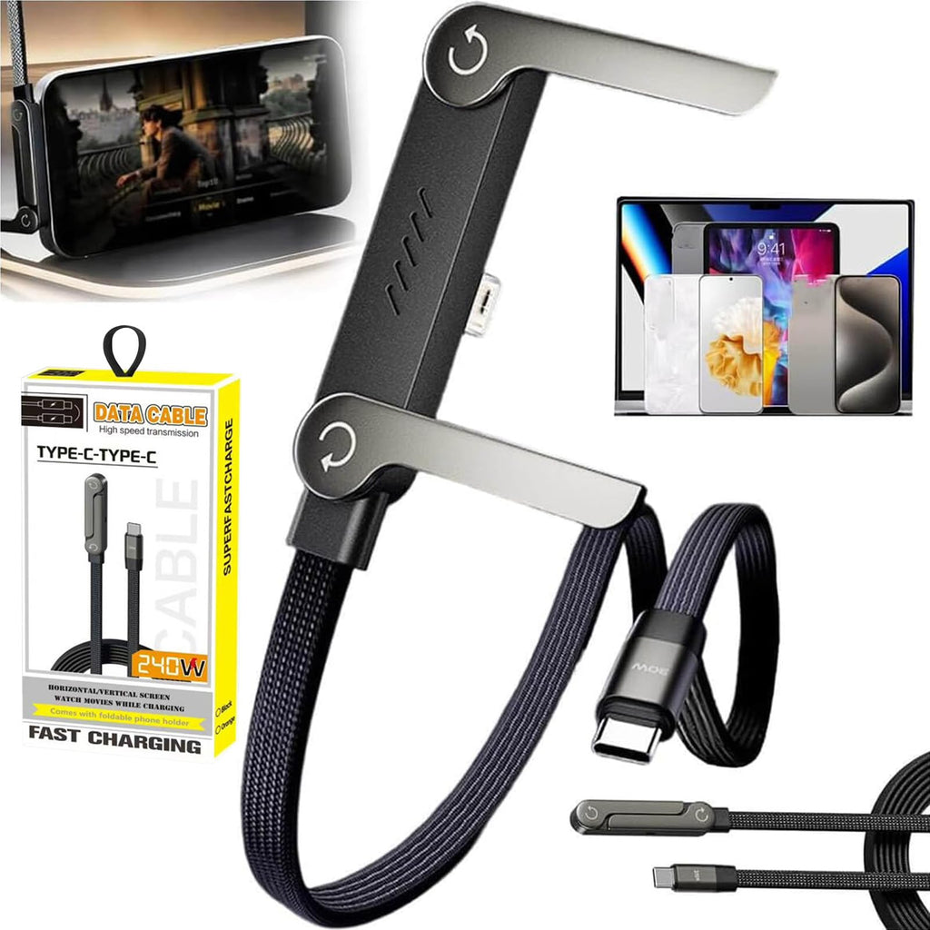 New 240W Fast Charging Foldable Phone Holder Data Cable