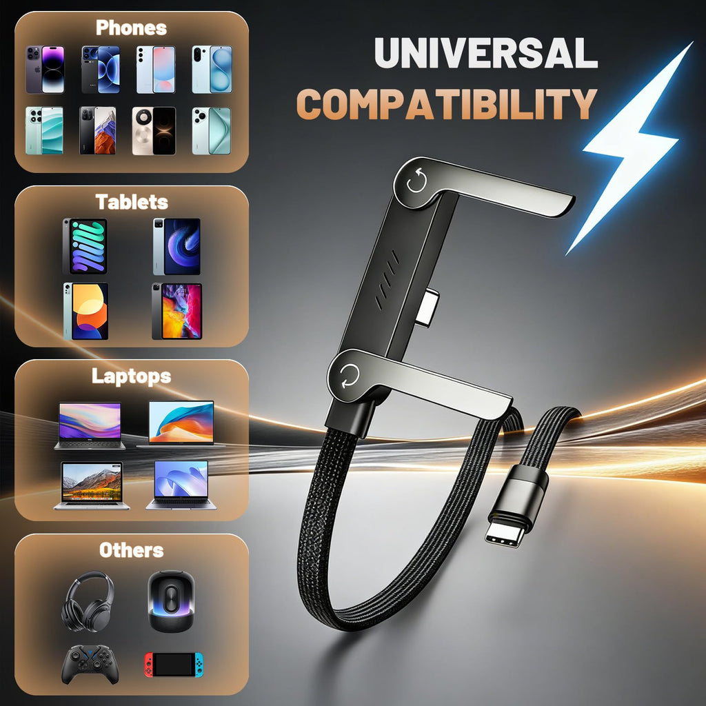 New 240W Fast Charging Foldable Phone Holder Data Cable
