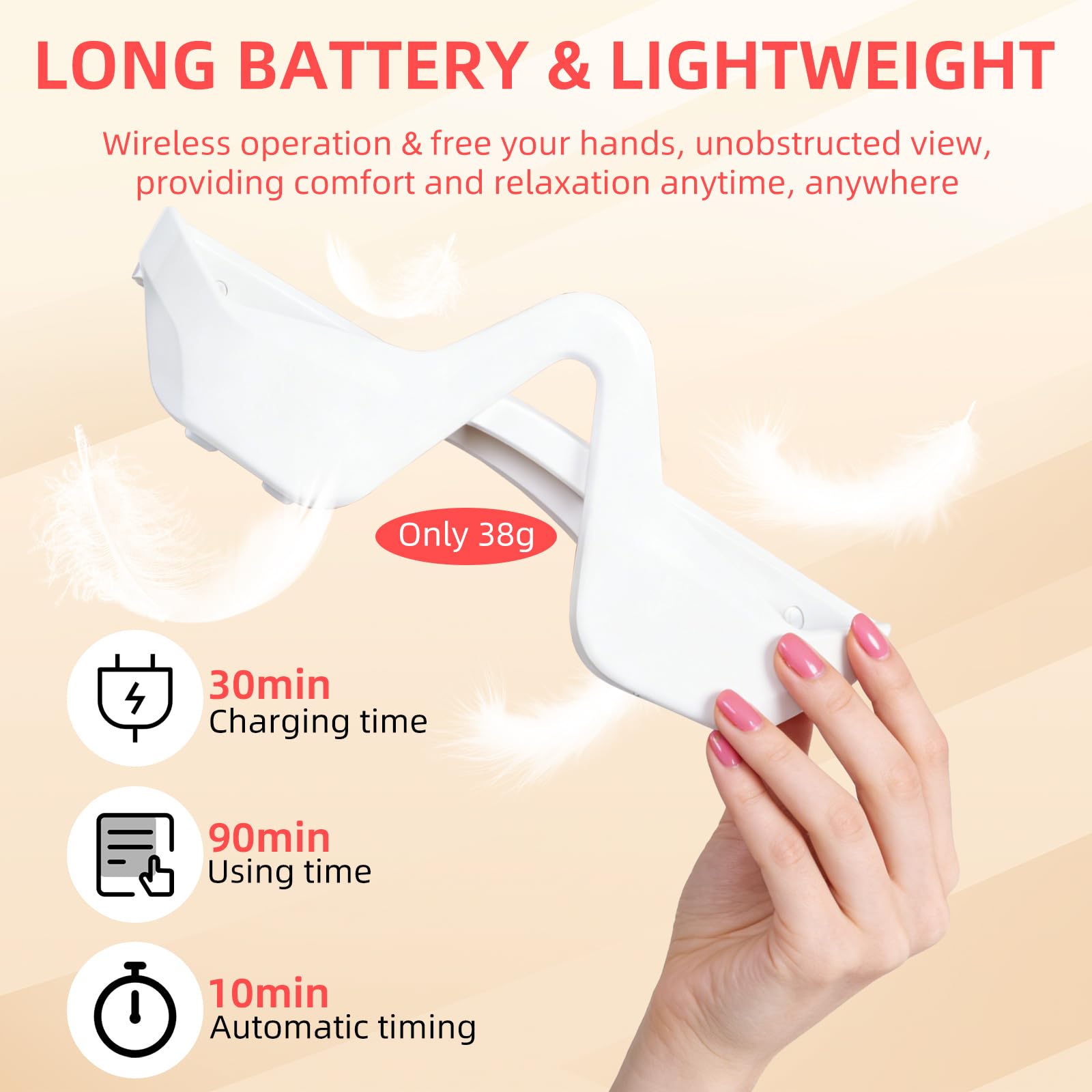 Microcurrent Massage Eye Care Device EMS Eye Red Light Massager - Reduces Dark Circles and Enhances Eye Beauty