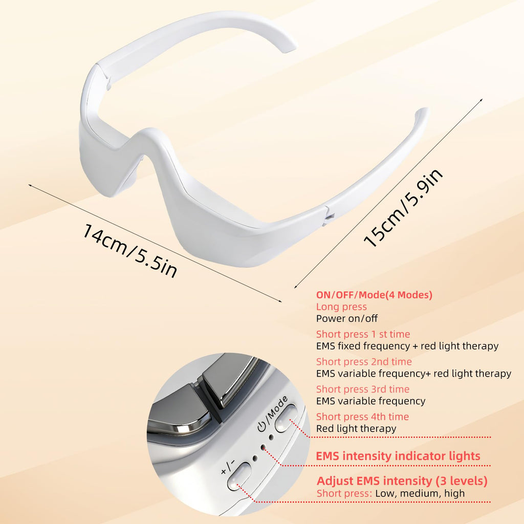 Microcurrent Massage Eye Care Device EMS Eye Red Light Massager - Reduces Dark Circles and Enhances Eye Beauty