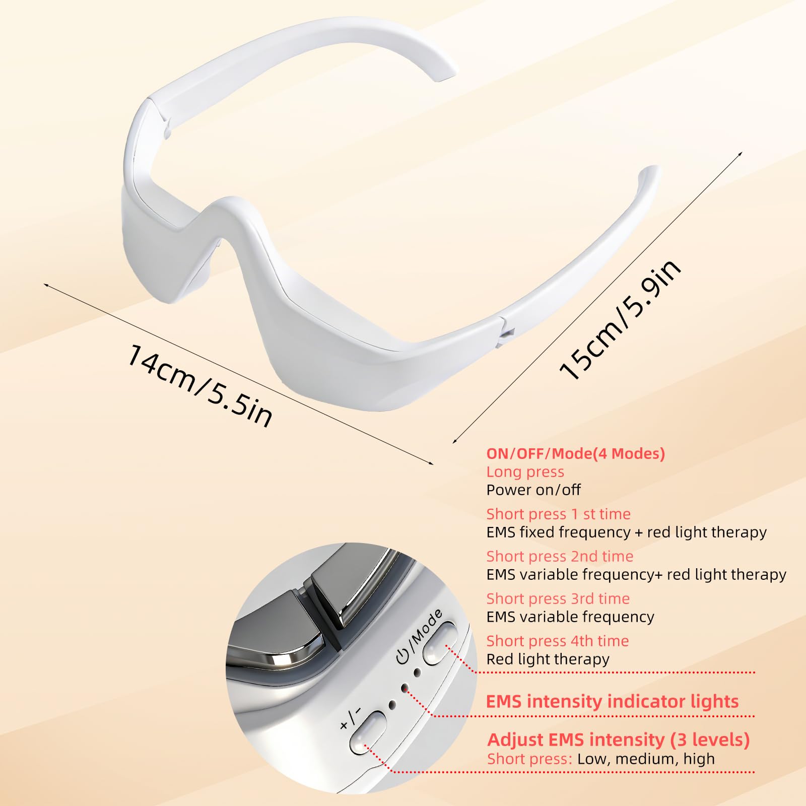 Microcurrent Massage Eye Care Device EMS Eye Red Light Massager - Reduces Dark Circles and Enhances Eye Beauty