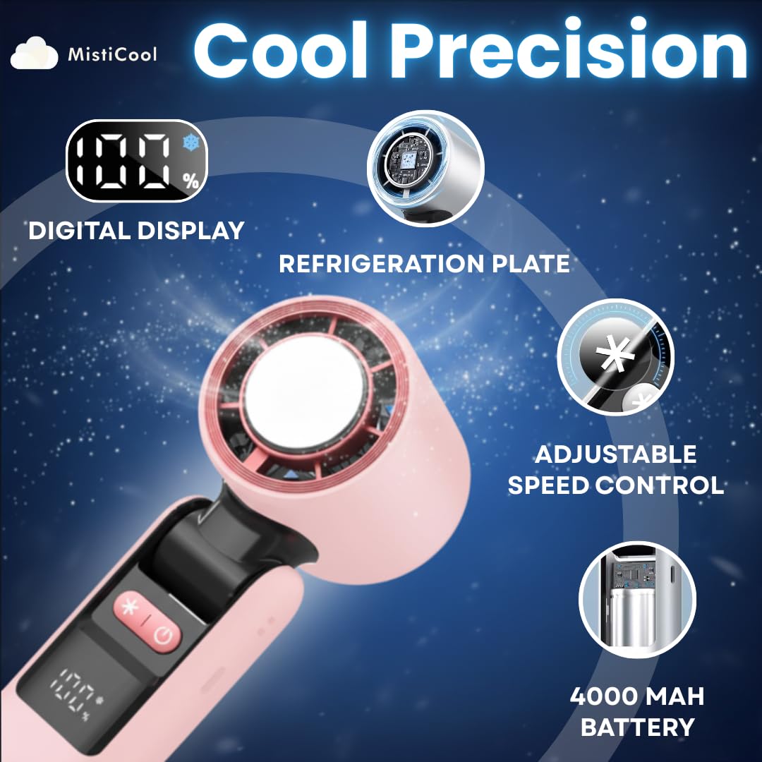ArcticPad 2026 Portable Peltier Chill-Pad Fan - Cooling Handheld Fan with Cold Plate - 13K RPM, 100 Speeds