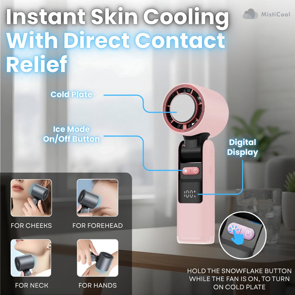 2026 ArcticPad Portable Peltier Chill-Pad Fan - Cooling Handheld Fan with Cold Plate - 13K RPM, 100 Speeds