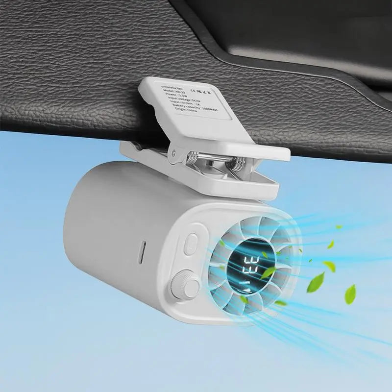 Mini portable clamp fan, with low noise design, can be clamped onto shirts/around the waist. It is a personal cooling fan for outdoor travel and work