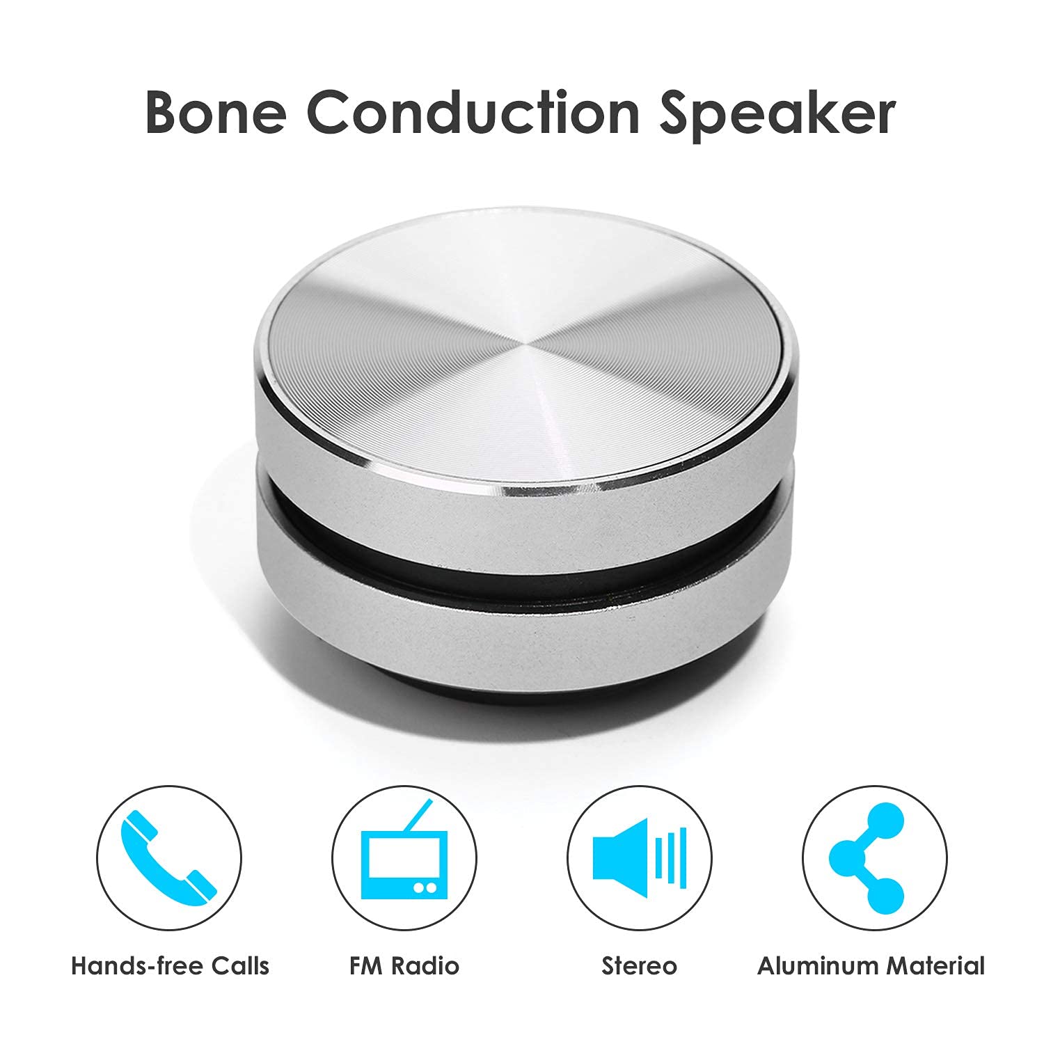 Bluetooth Mini Speaker Bone Conduction Portable Wireless Speaker Stereo Bass Sound Creative Portable Speakers Mini Size Music Player for Home,Outdoor,Travel