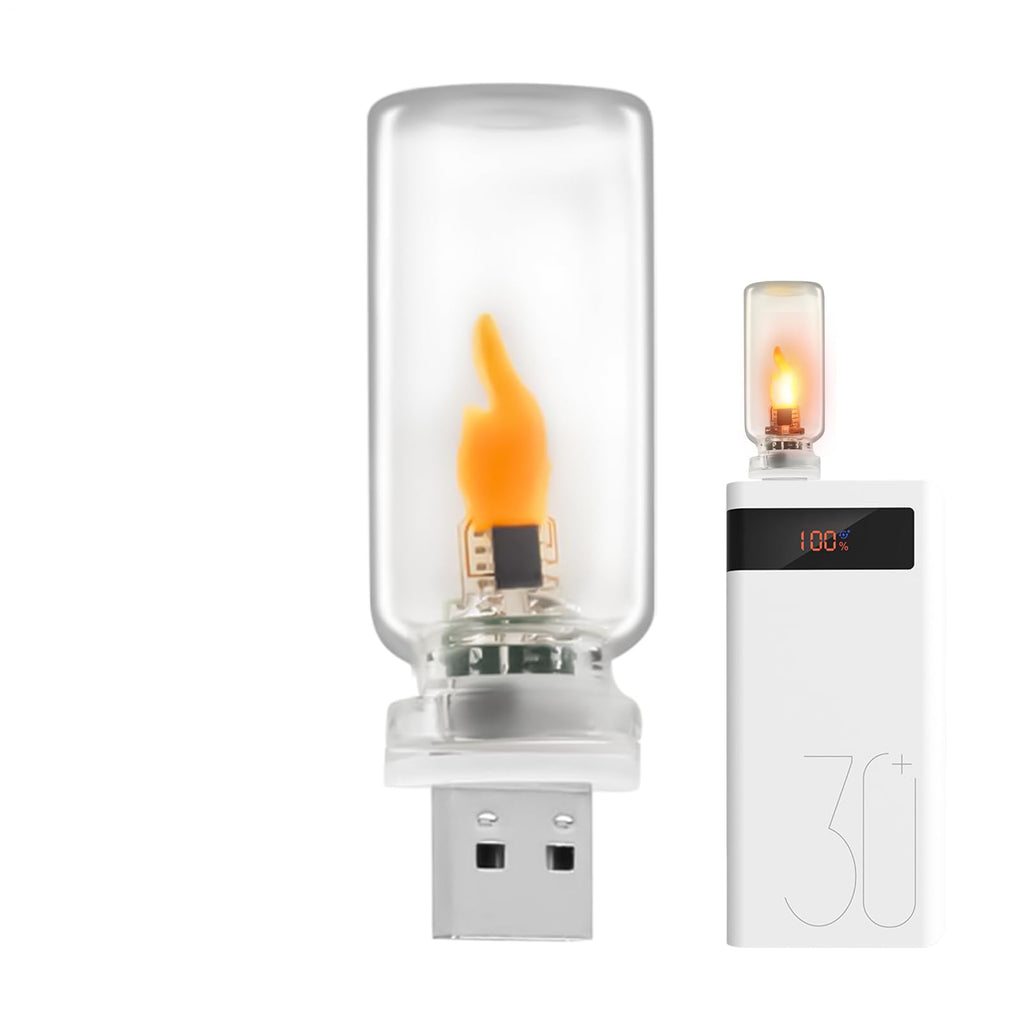 USB Plug-in LED Flame Effect Lamp, Compact Vintage Flameless Lighting for Home Party Bedroom Holiday Outdoor Use