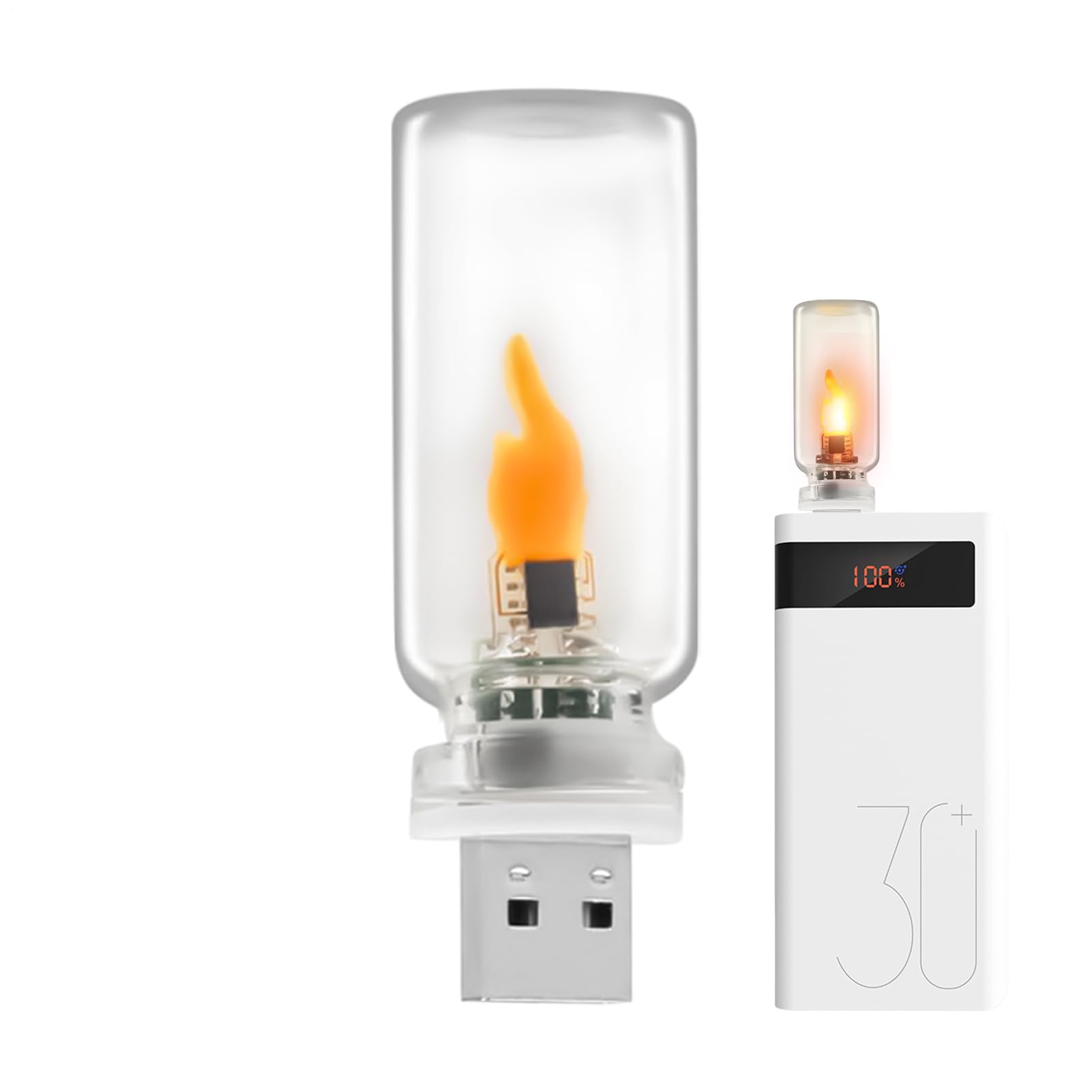 USB Plug-in LED Flame Effect Lamp, Compact Vintage Flameless Lighting for Home Party Bedroom Holiday Outdoor Use
