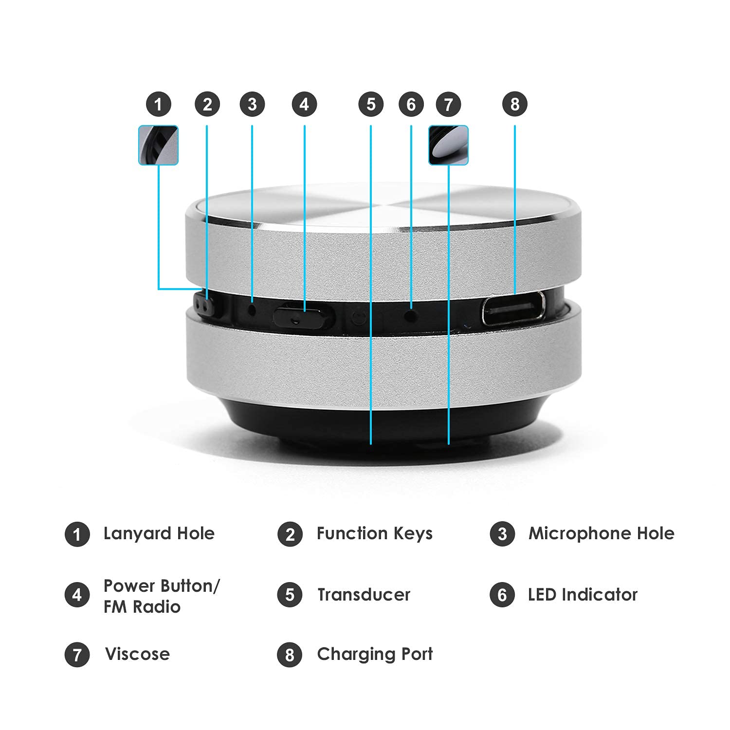 Bluetooth Mini Speaker Bone Conduction Portable Wireless Speaker Stereo Bass Sound Creative Portable Speakers Mini Size Music Player for Home,Outdoor,Travel