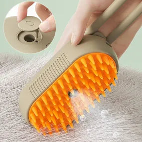 3-in-1 Electric Steam Pet Grooming Brush with Spray | Cat & Dog Hair Removal Comb