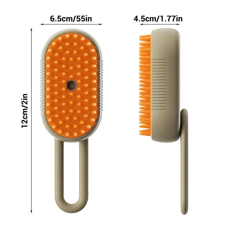 3-in-1 Electric Steam Pet Grooming Brush with Spray | Cat & Dog Hair Removal Comb