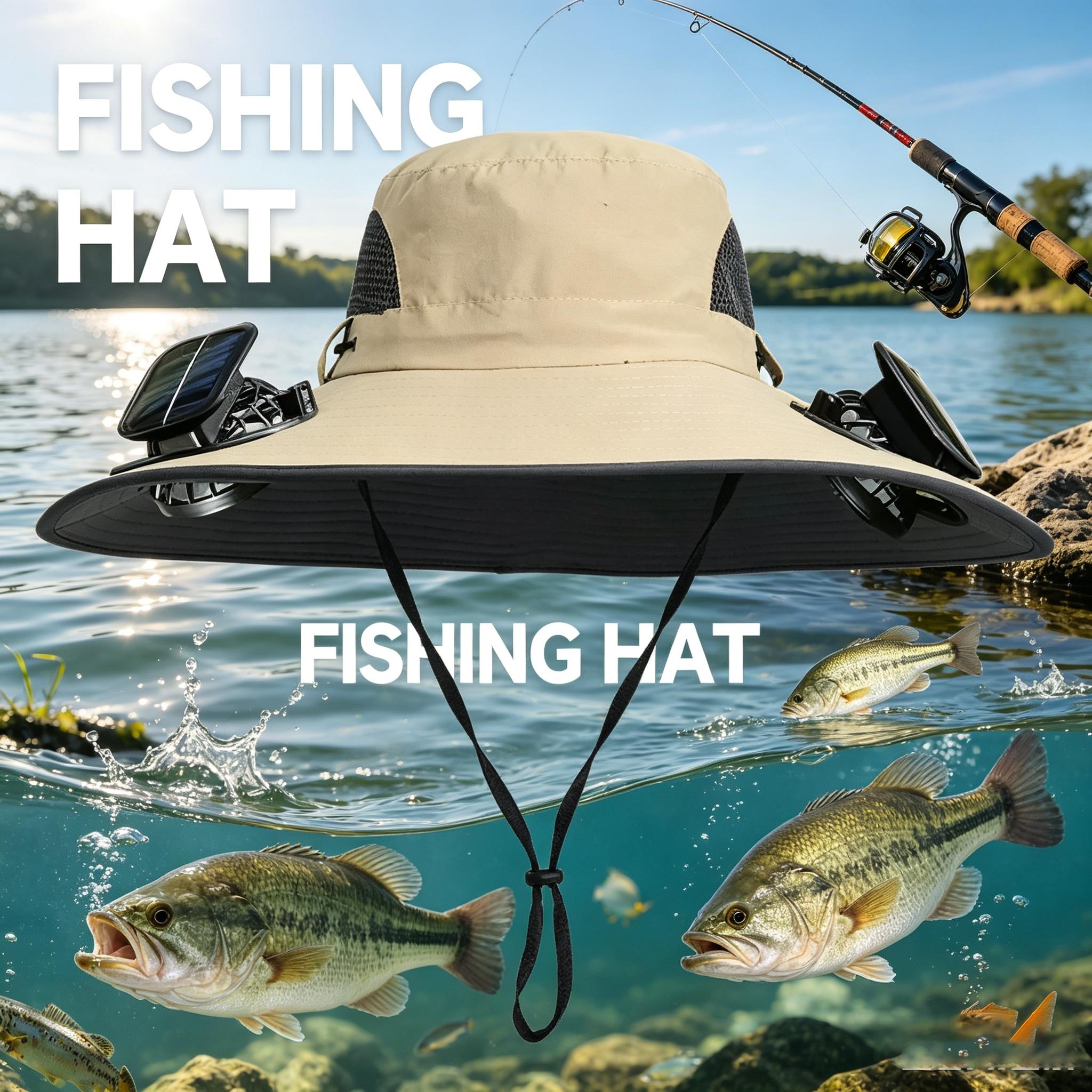 Final 3 Hours: 60%OFF 🔥Solar Fan Hat, Hat with Fans Solar Powered, Outdoor Wide Brim Sun Hats with 2 Fans,